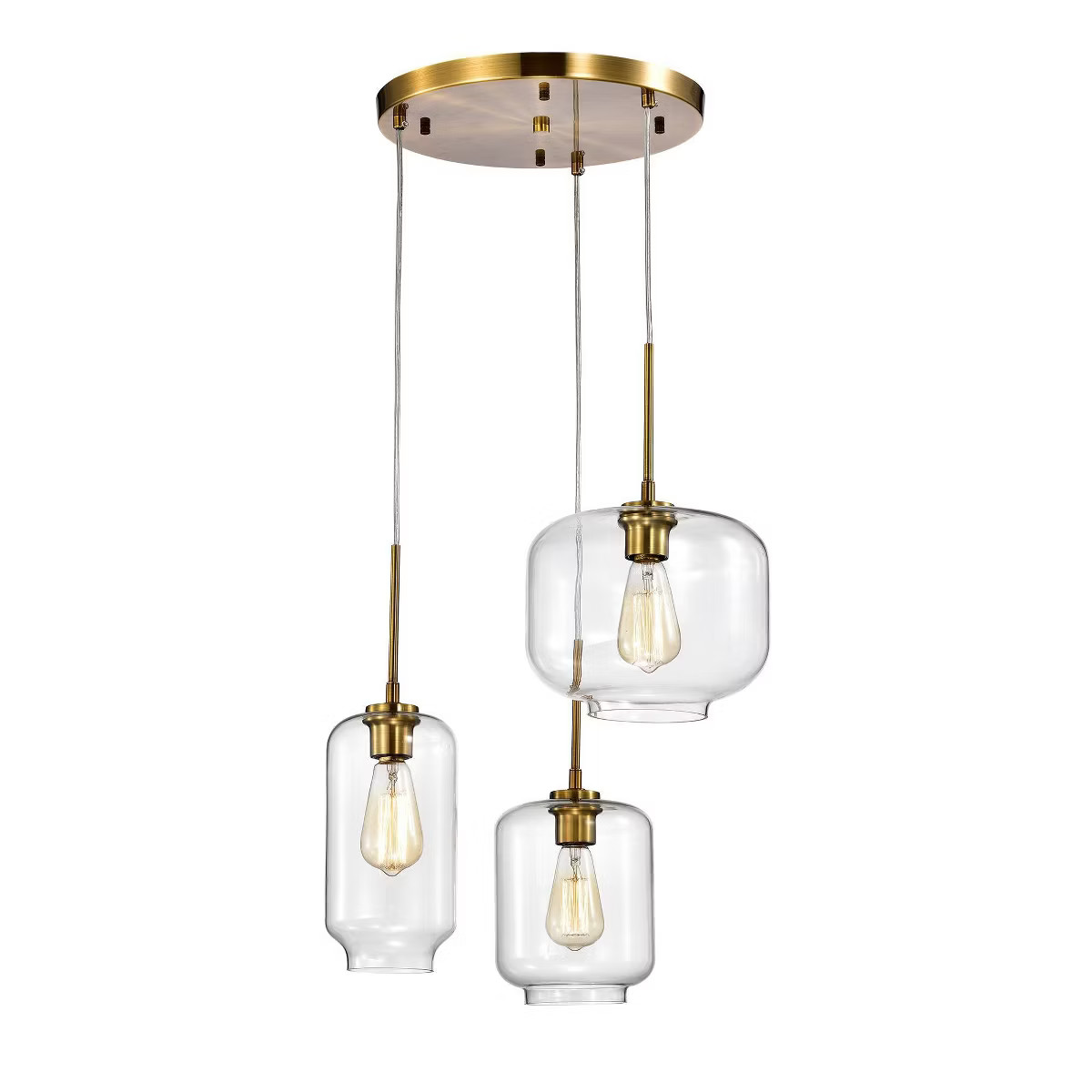17.13" x 17.13" x 76" 3-Light Ole Chandelier Gold - Warehouse Of Tiffany | Target
