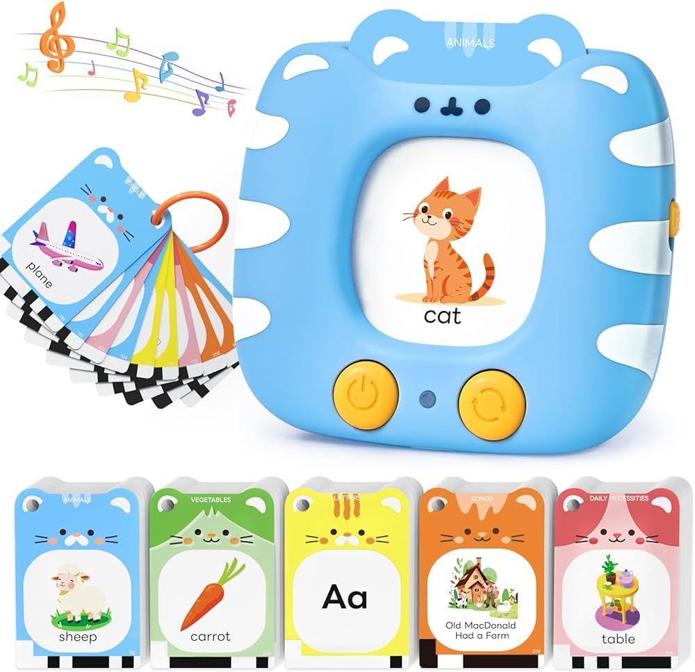 Talking Flash Cards for Toddlers 1-3, Clear Voice & Thick Cards & Easy to Slide in and Out, Indep... | Amazon (US)