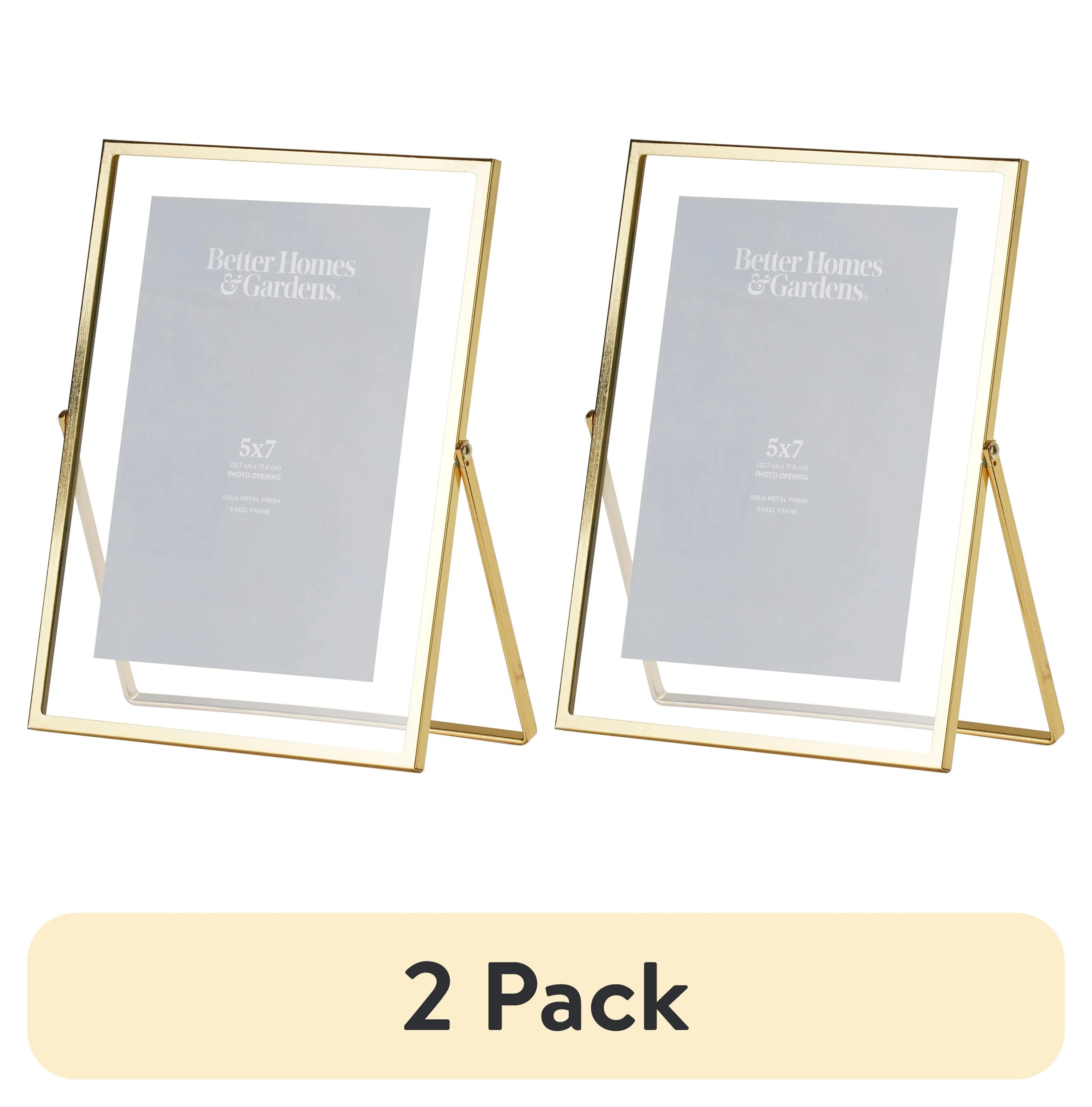(2 pack) Better Homes & Gardens – 5x7 Picture Frame – Gold Float Tabletop Photo Frame | Walmart (US)