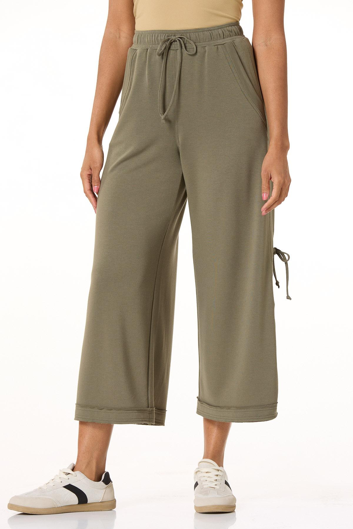 Green Cinched Side Tie Pants | Cato Fashions