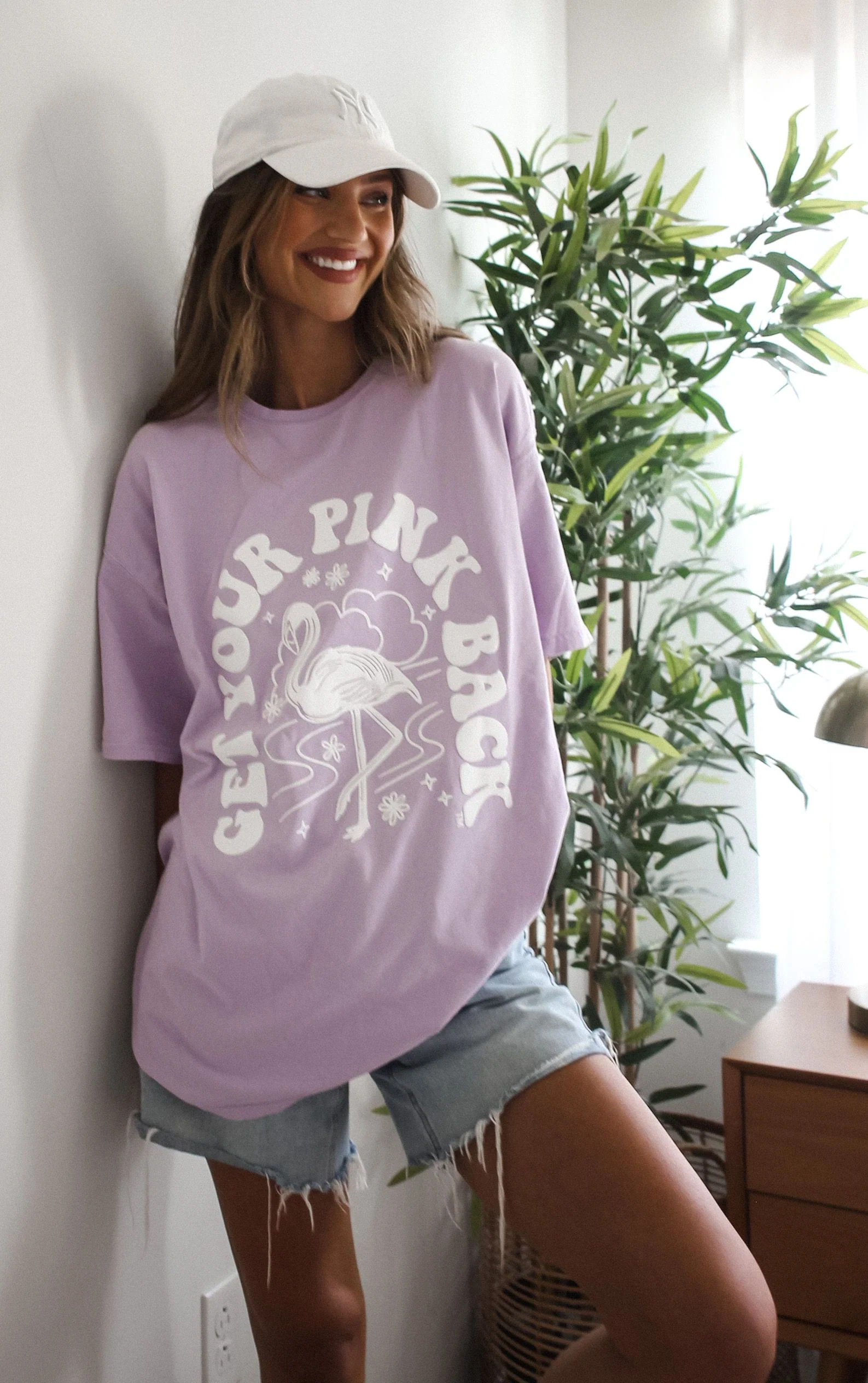 Get Your Pink Back Violet Pigment Dyed Puffy Tee | Get Your Pink Back
