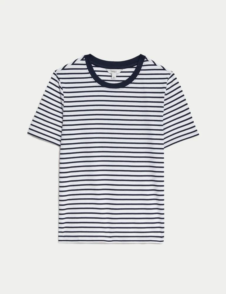 Pure Cotton Striped Everyday Fit T-Shirt | Marks & Spencer (UK)