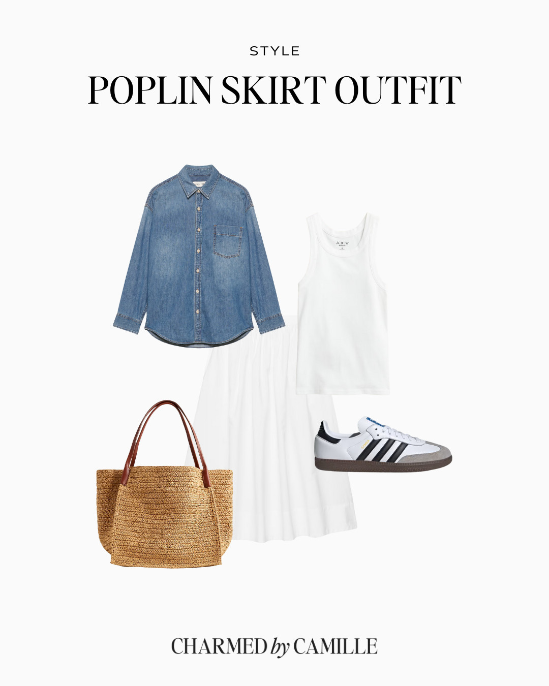 An easy way to style your poplin skirt to wear into summer! This poplin skirt is under $50 & comes in a few colors. Also love these high-neck tanks! The perfect layering piece for spring & summer.  

 #LTKSeasonal