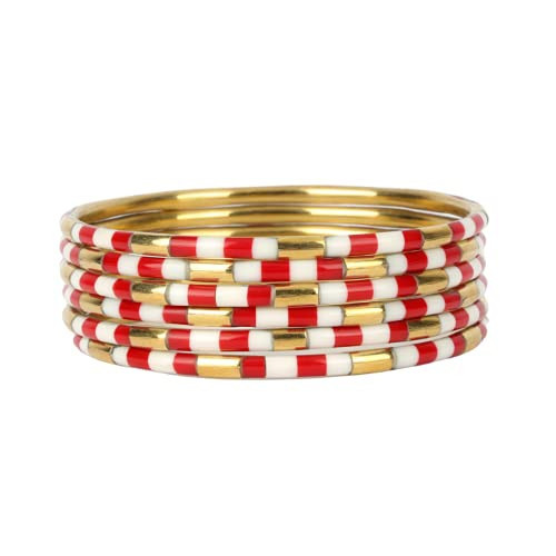 BuDhaGirl Veda Bracelets - Set of 6 (Red/White) | Amazon (US)