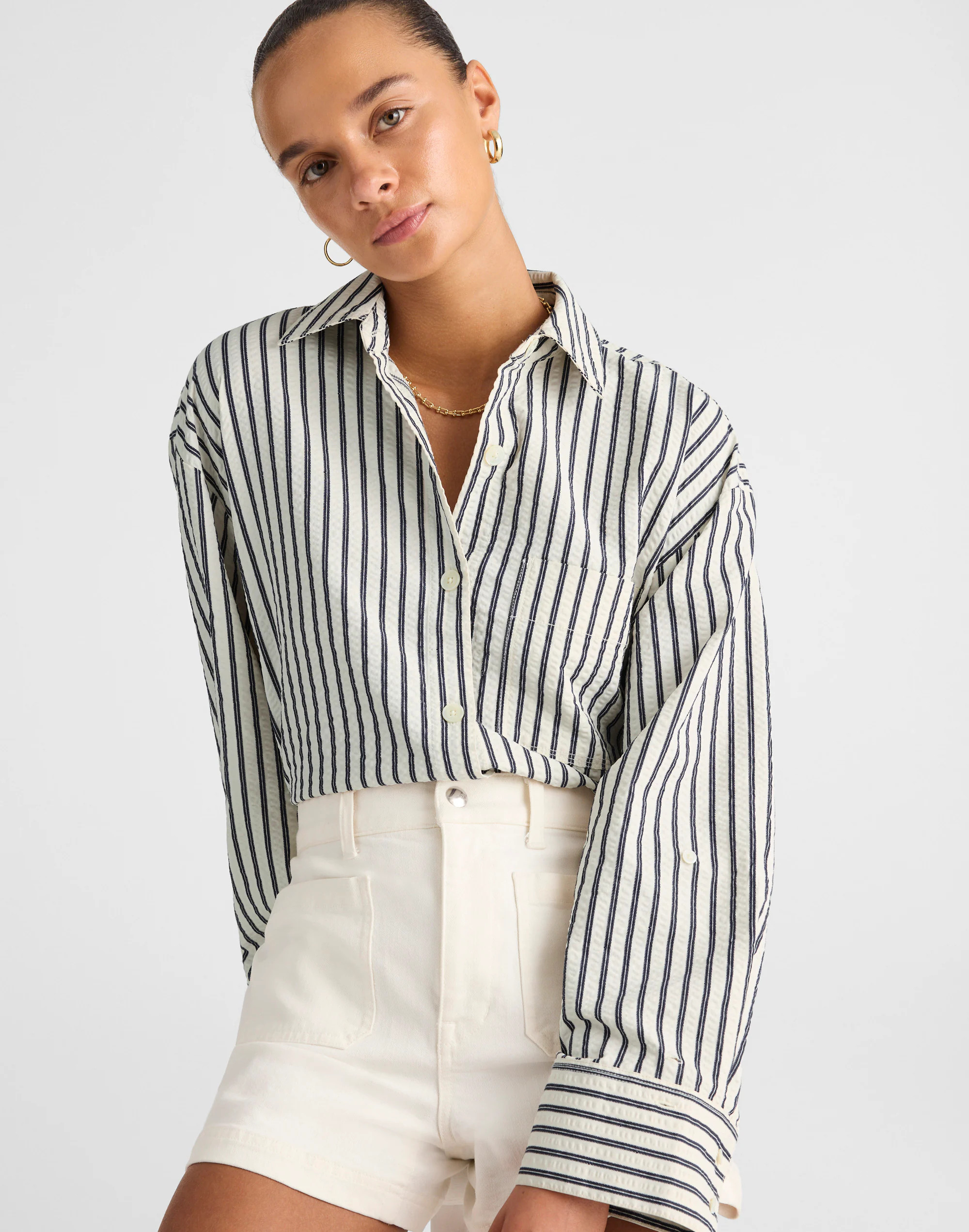 Straight-Hem Shirt in Seersucker | Madewell
