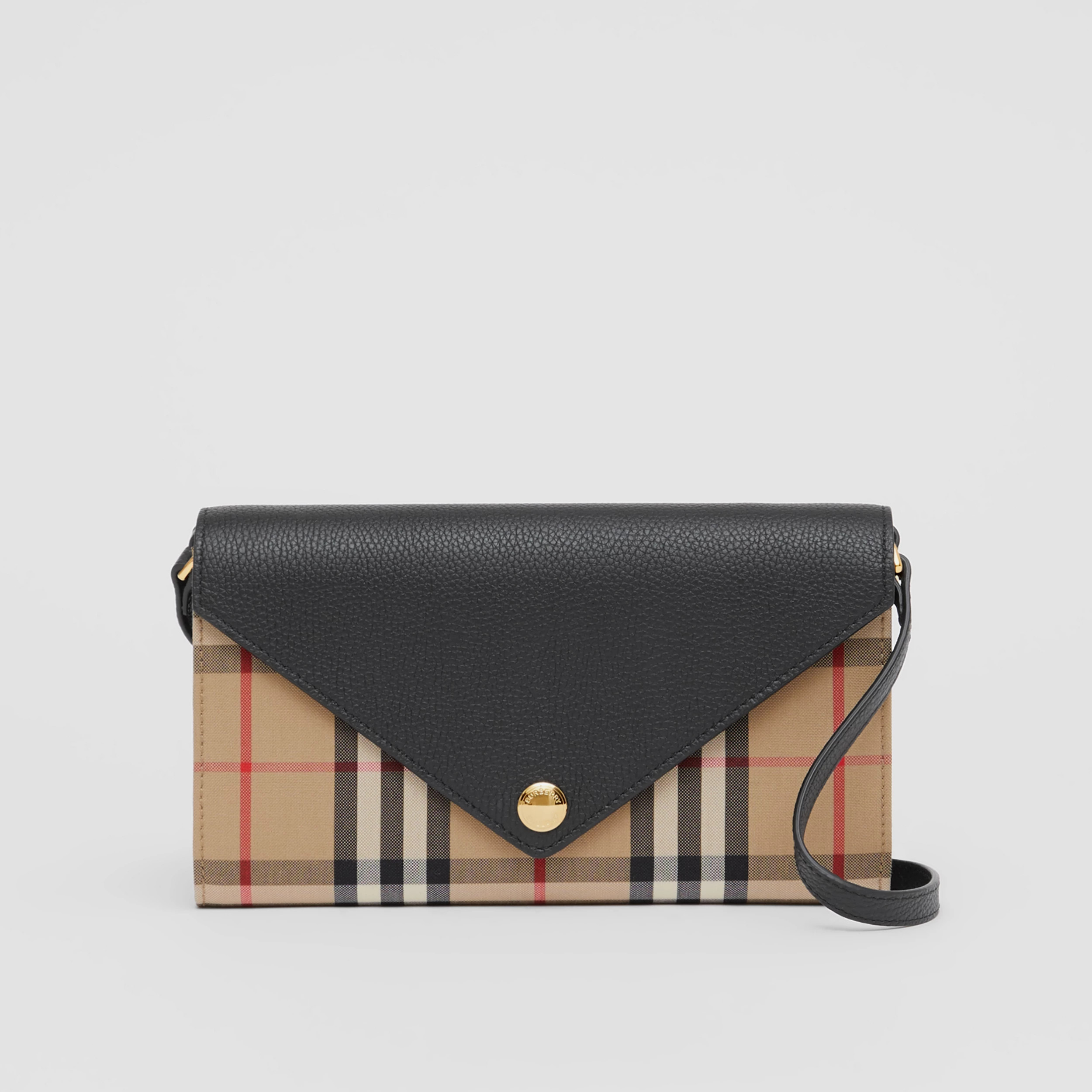 Vintage Check and Leather Wallet with Detachable Strap | Burberry (US)