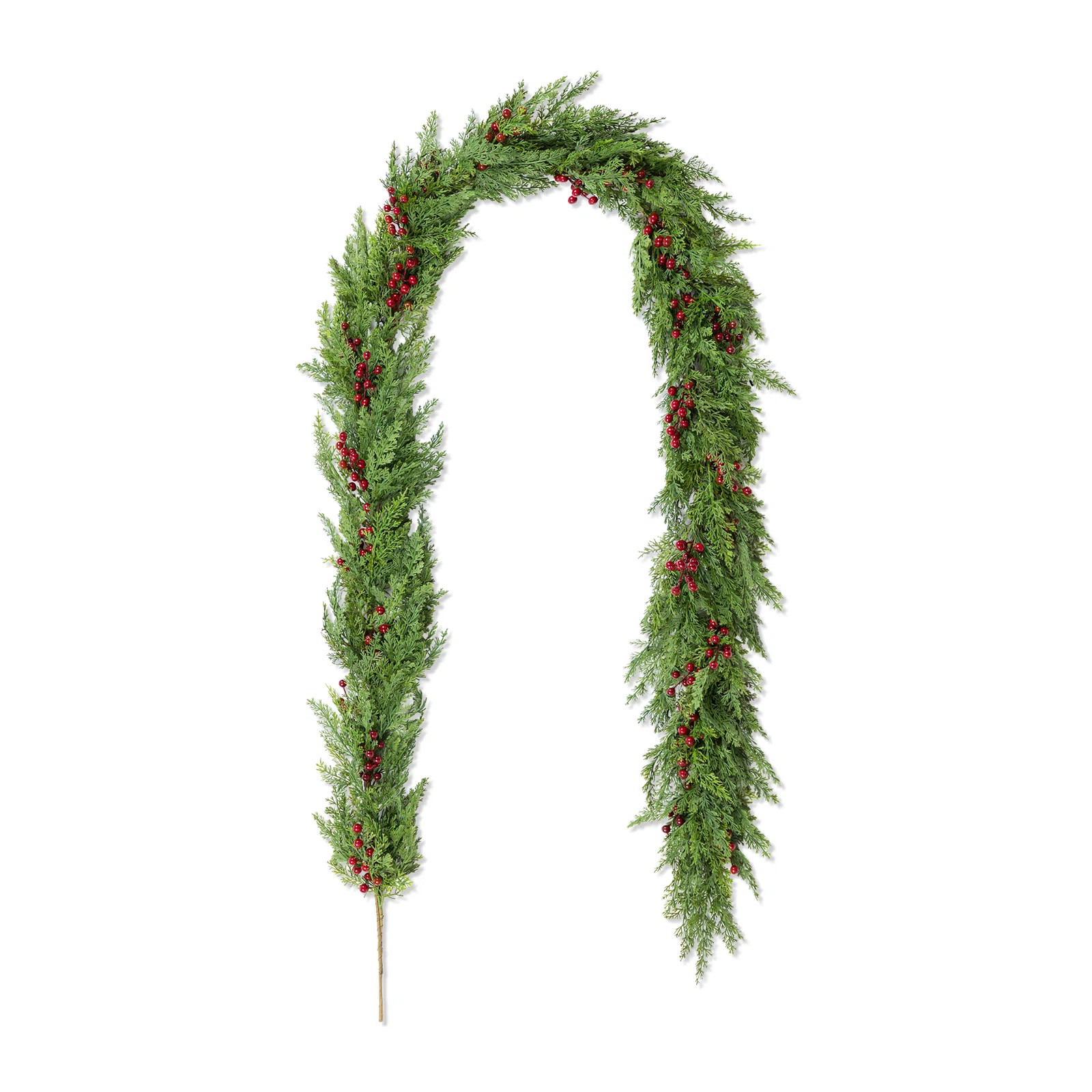 The Holiday Aisle® Lexianna 9Ft Christmas Greenery PE Dripping Cedar Garland with Red Berries | ... | Wayfair North America
