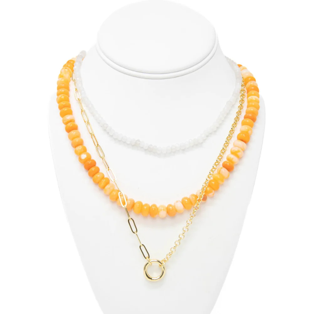 Orange + White Necklace Stack | Allie + Bess