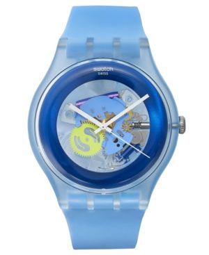 Swatch Unisex Swiss Cool Blue Silicone Strap Watch 41mm SUOS100 | Macys (US)