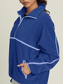 LASLULU Womens Half Zip Pullover Sweatshirt Sherpa Fleece Jacket Oversized Sweatshirts Warm Fuzzy... | Amazon (US)