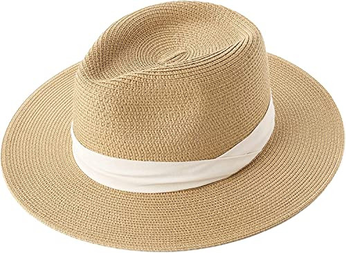 FURTALK Womens Mens Wide Brim Straw Panama Hat Fedora Summer Beach Sun Hat UPF Straw Hat for Wome... | Amazon (CA)