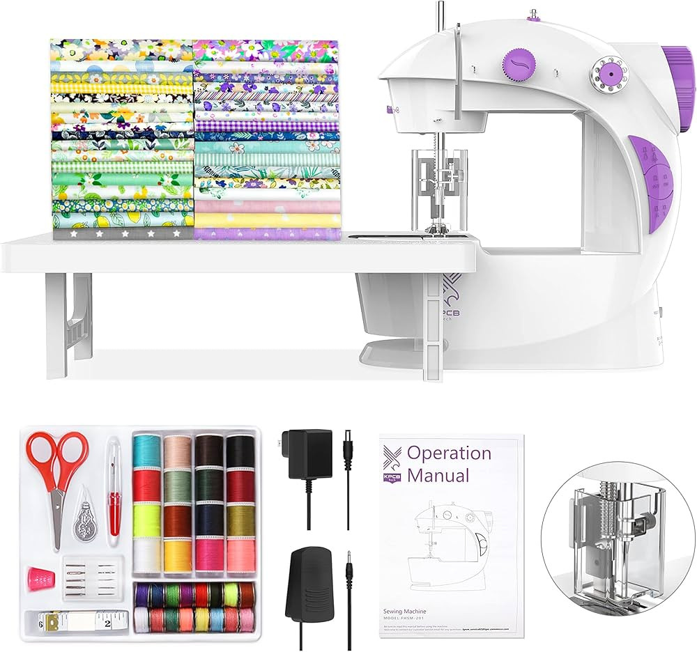 KPCB Tech Sewing Machine for Beginners [Full Set] with Finger Guard and Fabric Bundles - Mini Sew... | Amazon (US)
