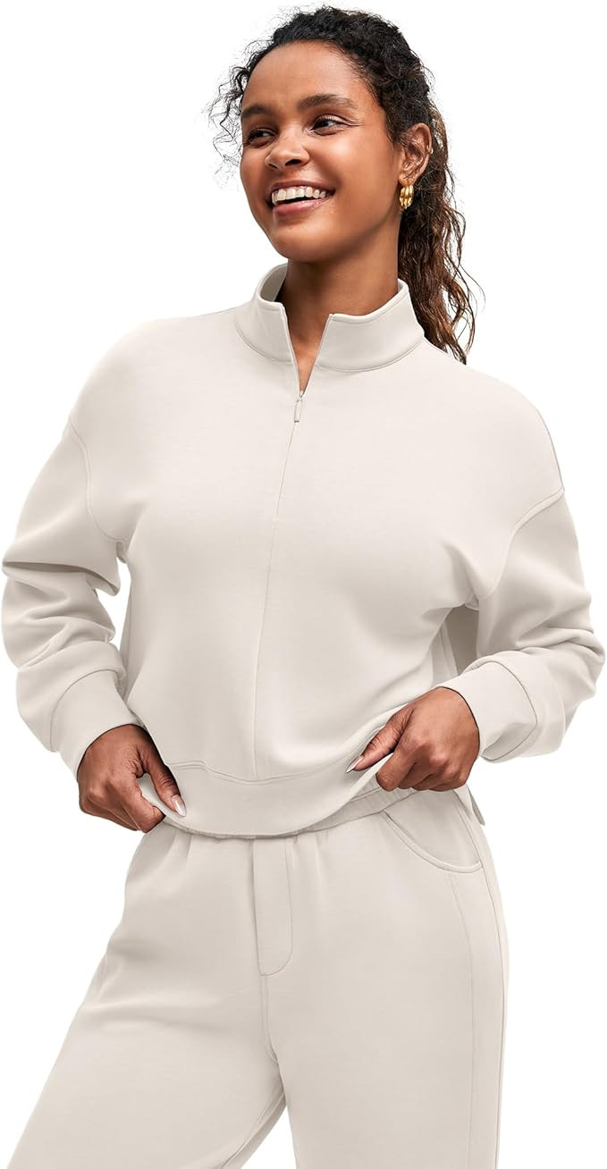 G4Free Smoofit Modal Soft Women's Half-Zip Pullover Mock Neck Long Sleeve Sweatshirts with Side S... | Amazon (US)