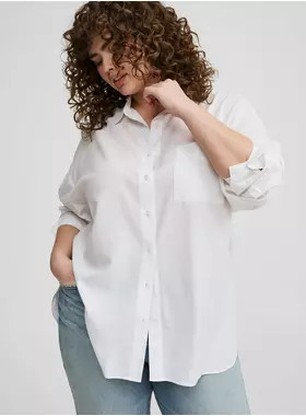 Drop-Shoulder Button-Down Shirt | Torrid (US & Canada)