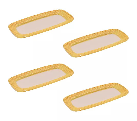 Temp-tations Nostalgic Corn Cob Set of (4) Corn Plates - QVC.com | QVC