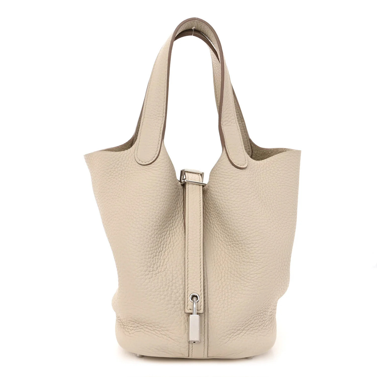 Taurillon Clemence Picotin Lock 18 PM Beton | FASHIONPHILE (US)