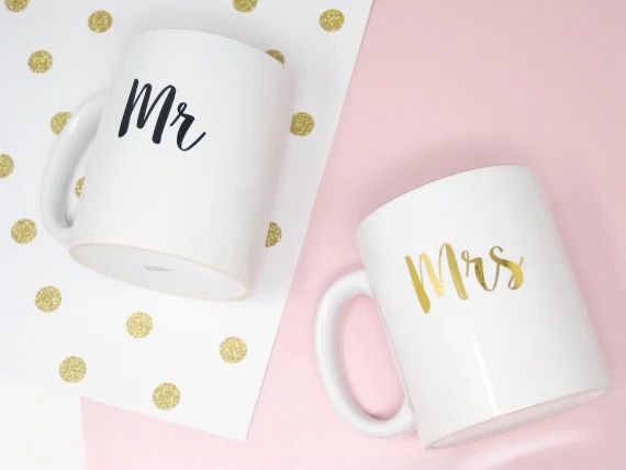Mr & Mrs Coffee Mug- Wedding Gifts - Bride and Groom - Bride to be - Personalized Gifts - | Etsy (US)