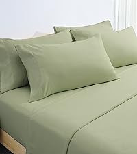 HOMEIDEAS 6 Pieces Lightweight Easy Care Microfiber Bed Sheets Set(King, White), Super Soft & Fad... | Amazon (US)