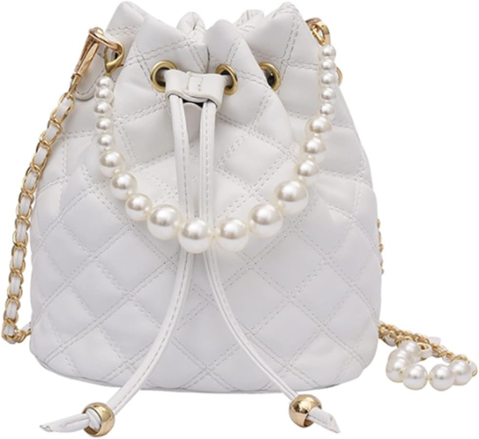 Womens Mini Bucket Bag Leather Drawstring Purse Tassel Crossbody Shoulder Bag | Amazon (US)