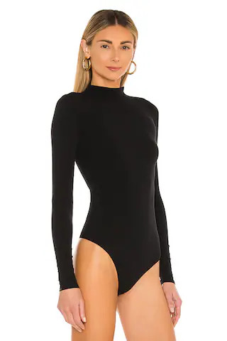 Ballet Body Mockneck Bodysuit in Black | Revolve Clothing (Global)