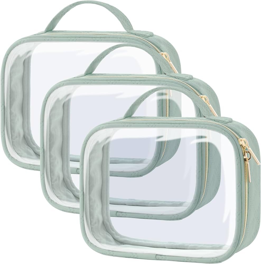 PACKISM TSA Approved Toiletry Bag, 3 Pack Clear Makeup Bags with Handle Large Opening, Clear Toil... | Amazon (US)