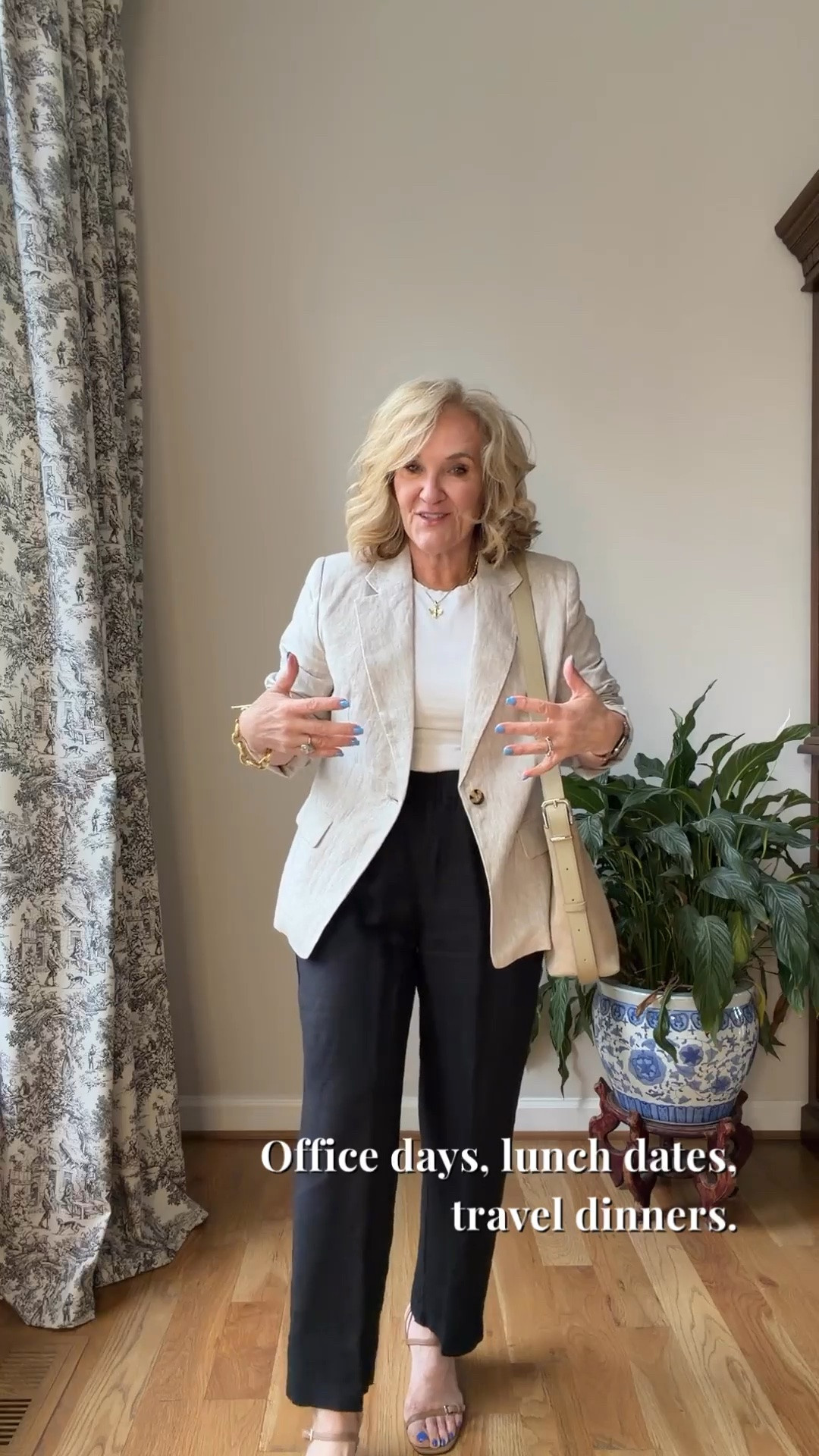 Tap the bell 🔔, heart ❤️ this post, and save for later!

Want that polished look without feeling overdressed?

This linen blazer adds structure without feeling stiff.
Fully lined for a smoother fit and easy layering.
100% linen keeps it breathable while giving that elevated, quiet luxury feel.

Fit note: Wearing a medium. Runs true to size with a tailored fit. If you’re petite, pushing up the sleeves creates a more balanced proportion.

Style it with linen pull-on pants, denim, or over a simple tee for an effortless pulled-together outfit.

If you’re looking for a versatile blazer you’ll reach for all season, this one is worth a look.

#LTKootd #LTKOver40 #LTKSeasonal