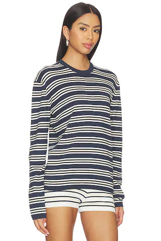 Cydnee Striped Oversized Sweater in Navy Multi | Revolve Clothing (Global)