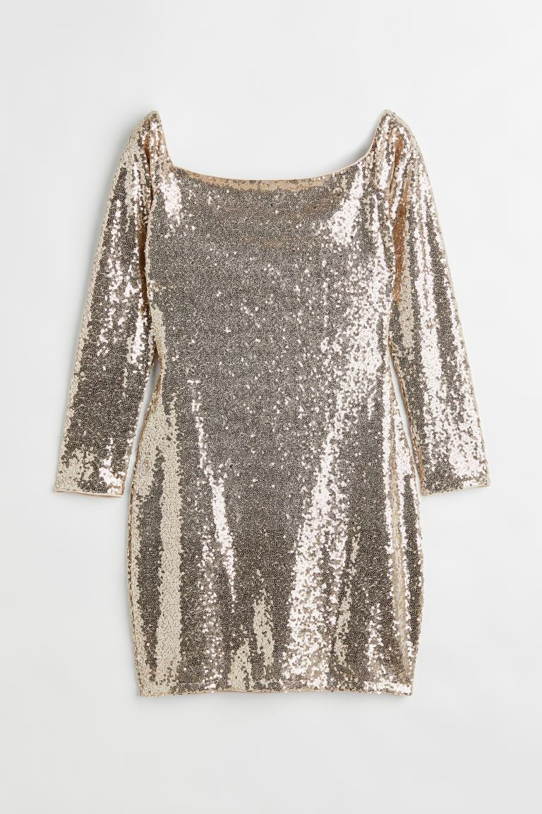 Sequined Off-the-shoulder Dress | H&M (US + CA)