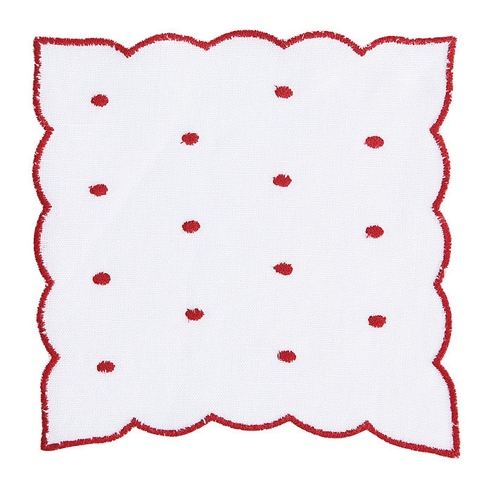 Bunny Williams Scallop & Dot Cocktail Napkins - Set of 6 | Ballard Designs, Inc.