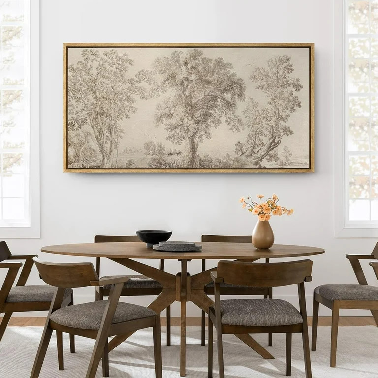 IDEA4WALL Extra Large Framed Canvas Print Wall Art intage Arboreal Trees in an Etching Artwork Na... | Walmart (US)