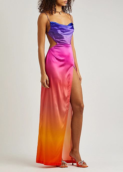 Alyssa ombré stretch-silk satin maxi dress | Harvey Nichols (Global)