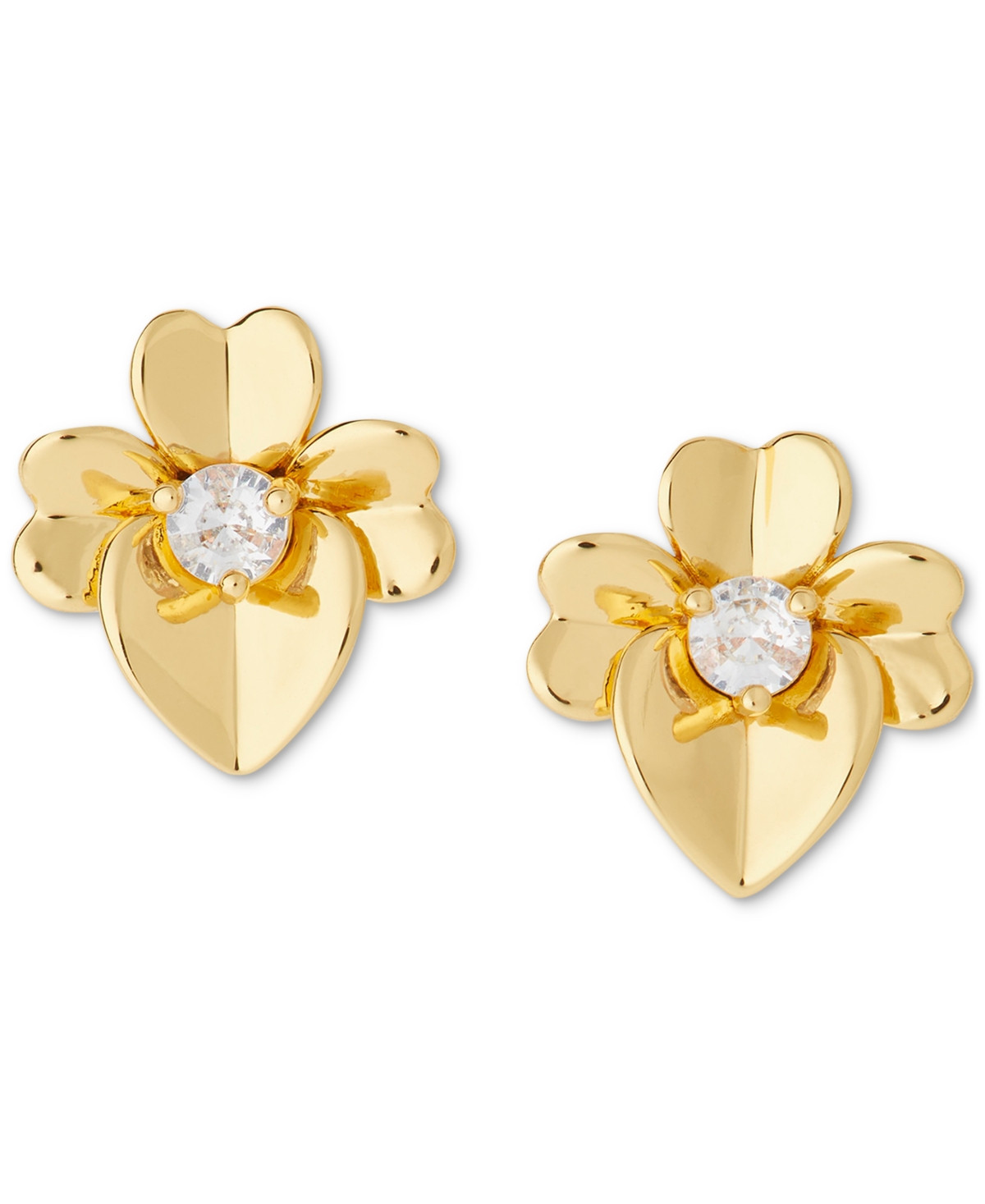 kate spade new york Gold-Tone Precious Pansy Stud Earrings - Gold. | Macy's