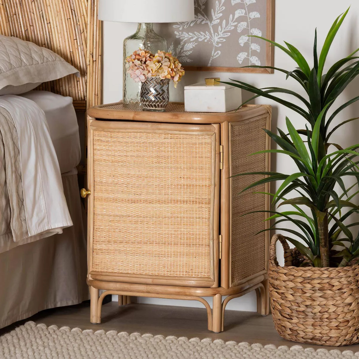 bali & pari Kiara Natural Rattan Nightstand Natural | Target
