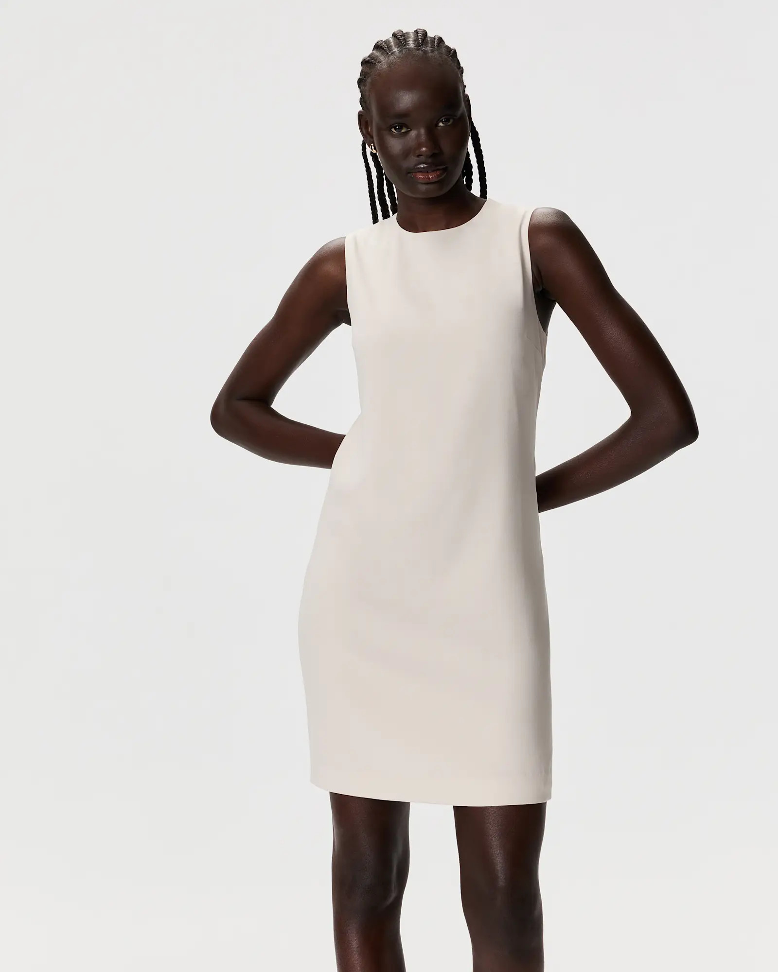 Fluid Crepe Sleeveless Shift Dress | Quince