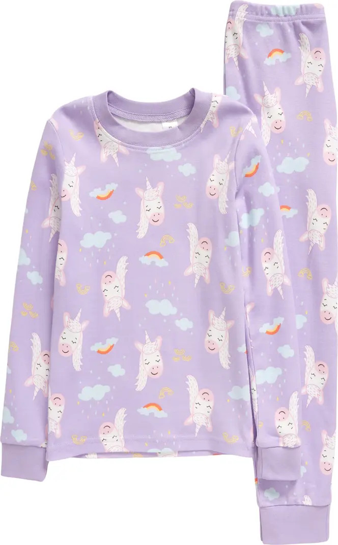 x Slumberkins Kids' Print Fitted Two-Piece Pajamas | Nordstrom