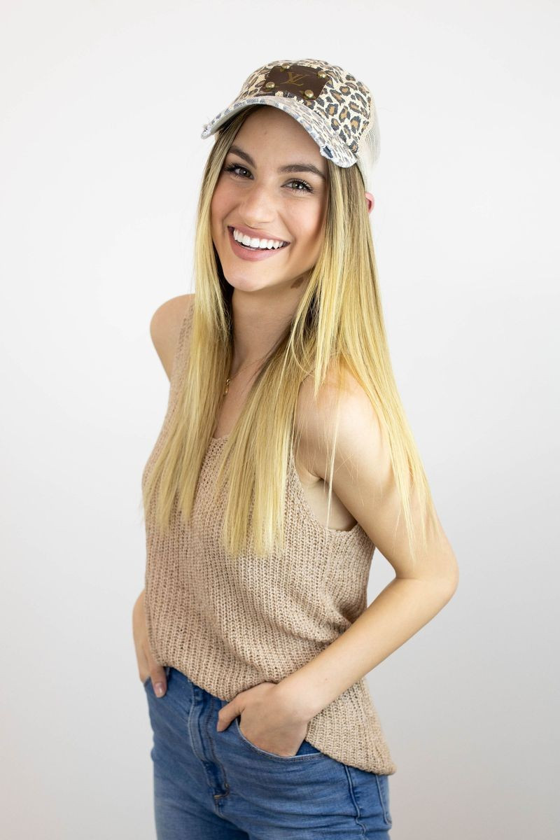 Tan Leopard Hat | Vintage Boho