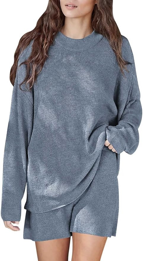 Viottiset Women's 2 Piece Loungewear Set Outfits with Shorts Sweater Lounge Set Pajama Set-Womens... | Amazon (US)