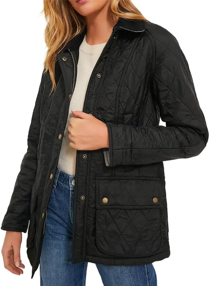 VAOYIU Women's Diamond Pattern Quilted Jacket Cuff Patterns Button Up Casual Cardigan Padded Coat... | Amazon (US)