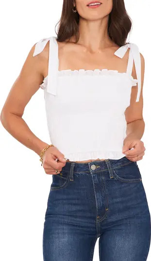 Tie Shoulder Cotton Voile Top | Nordstrom