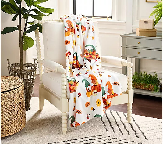 Hay & Harvest Halloween & Harvest Printed 60x80 Throw - QVC.com | QVC