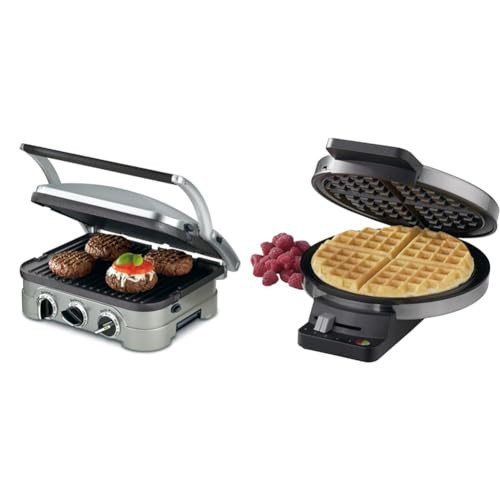 Cuisinart 5-in-1 Griddler Bundle with Round Classic Waffle Maker, Stainless Steel | Amazon (US)