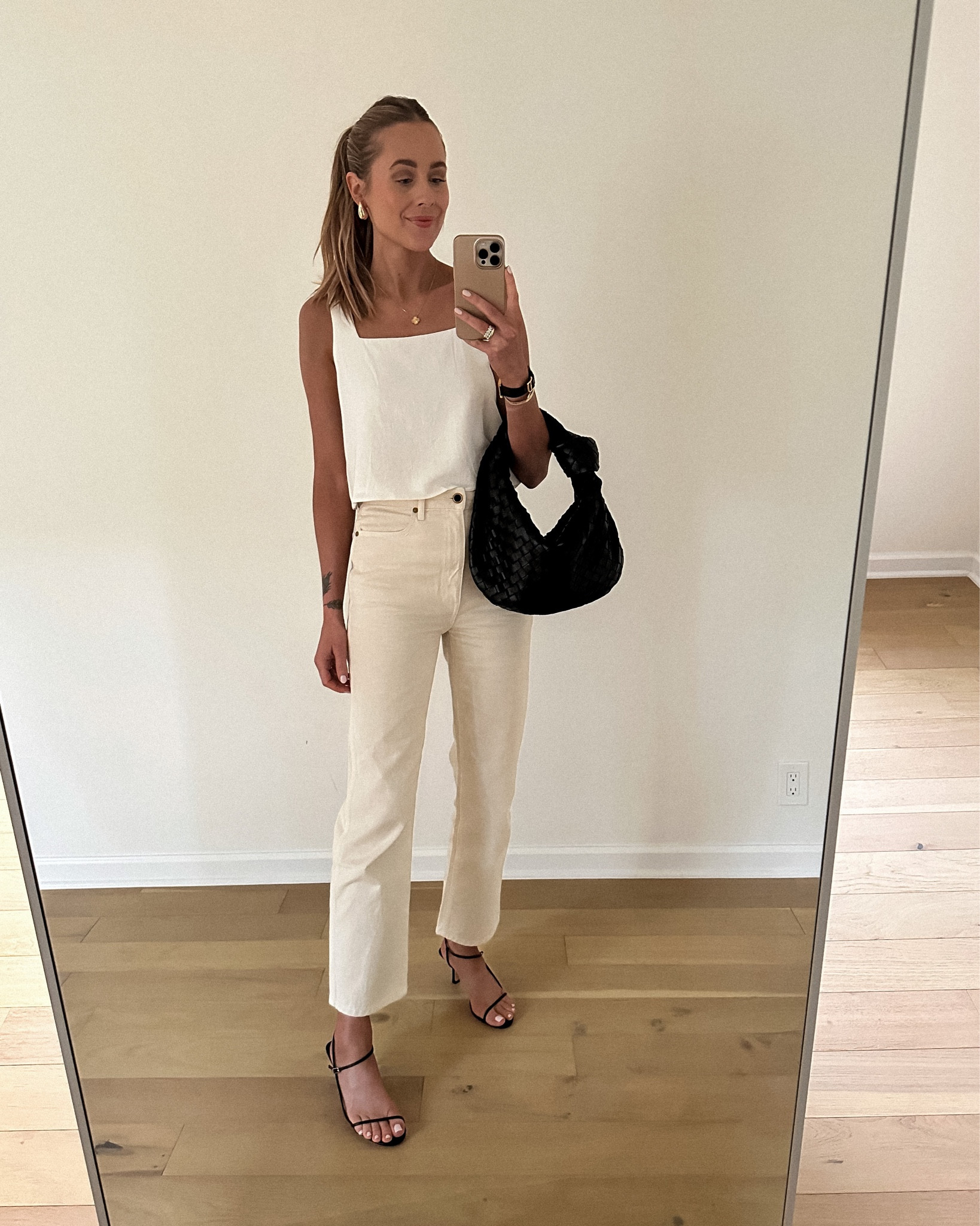 Fashion Jackson wearing summer white outfit, summer date night, Amazon fashion, Amazon finds, white jeans, black sandals #fashionjackson #amazonfashion #sandals #whitejeans #summeroutfit #nashvilleoutfit 

#LTKstyletip #LTKunder50 #LTKshoecrush