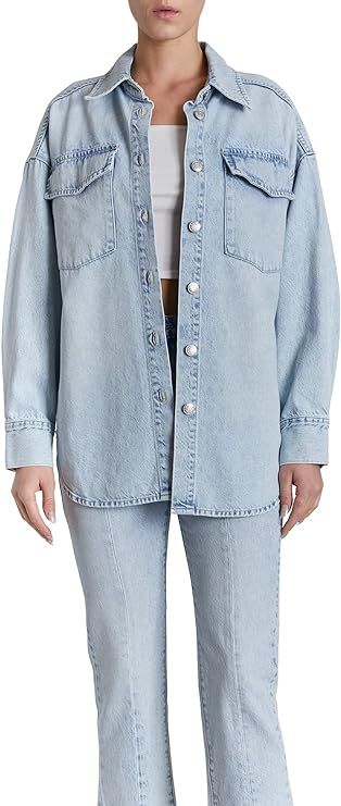 O A T NEW YORK Women's Luxury Clothing Long Sleeve Denim Jacket Shacket with Button Closure, Comf... | Amazon (US)