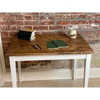 Handcrafted Wooden Desk - Solid Wood For Home Office, Rustic Workstation | Etsy (US)