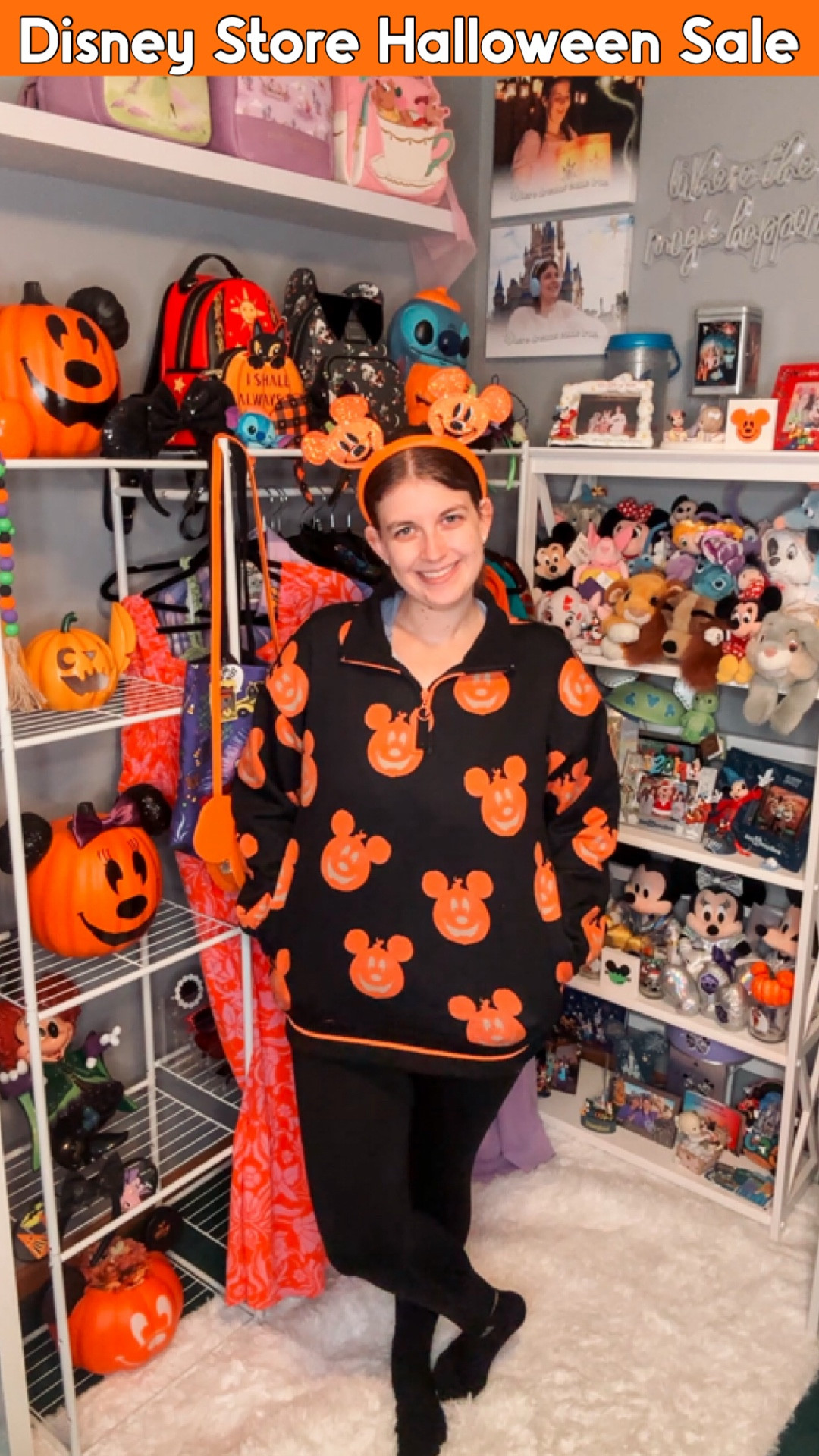 Disney store Halloween sale ends oct 22nd! Mickey pumpkin pullover sweatshirt. Wearing a medium 

Disney credit card code for 10% off - drvcmember

D23 member 10% off $50 code- d23magic

#LTKSaleAlert #LTKHalloween #LTKSeasonal