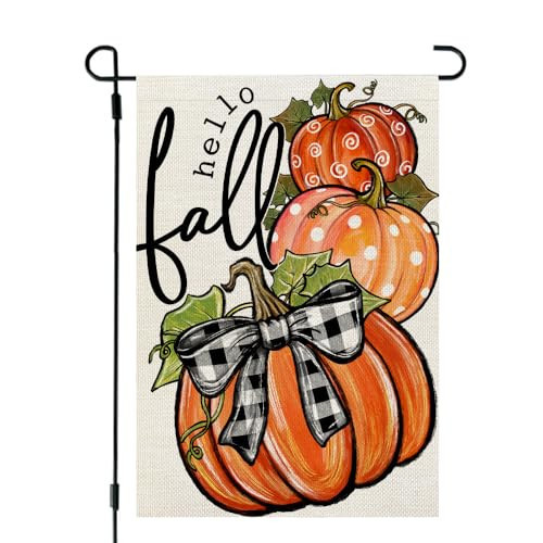 CROWNED BEAUTY Fall Welcome Pumpkins Garden Flag for Outside 12x18 Inch | Amazon (US)