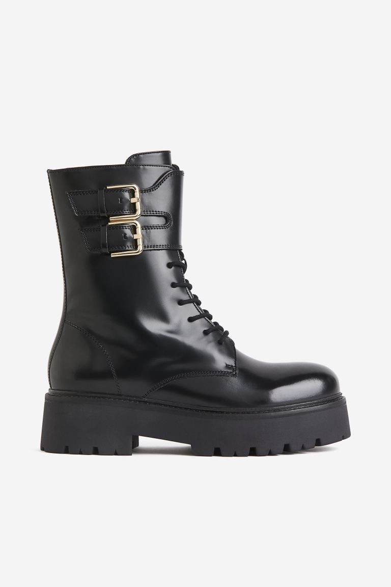 Lace-up Leather Boots | H&M (US + CA)