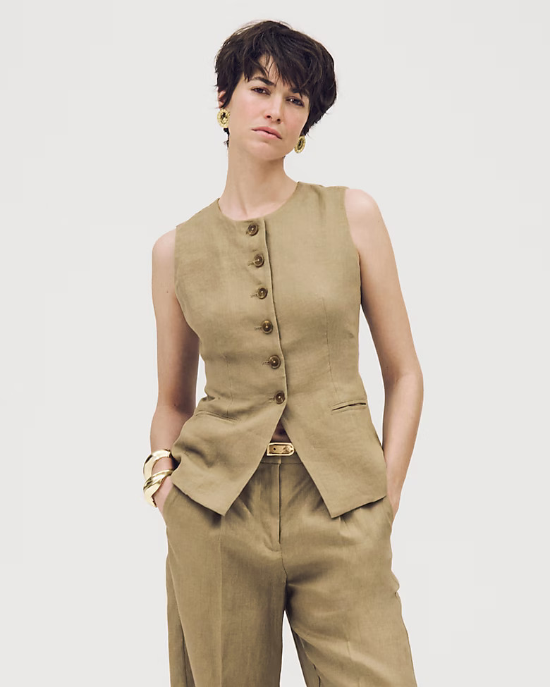 Cutaway vest top in linen | J. Crew US