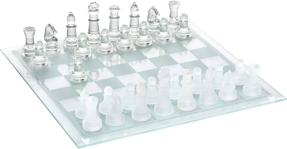 14 Inche Glass Chess Set Glass Board with Frosted and Clear Pieces Felted Bottom for Adult and Te... | Amazon (US)
