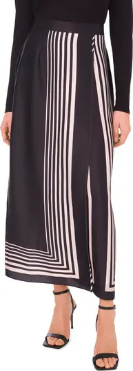 Halogen® Geometric Print Crossover Satin Midi Skirt | Nordstrom | Nordstrom